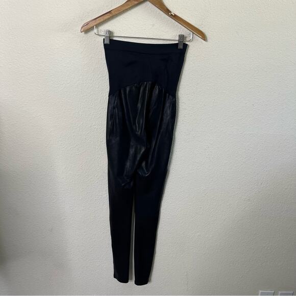 Spanx Mama Leggings High Waisted Metallic Faux Leather Womens Size S - Picture 4 of 6